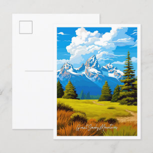 Carte Postale Great Smoky Mountains Voyage illustration Vintage