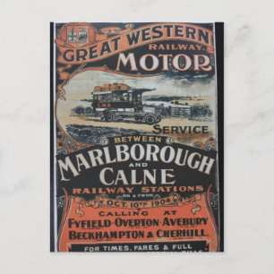 Carte Postale Great Western Railway service moteur publicité vin