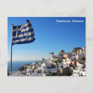 Carte postale Grèce avec paysage de Santorin