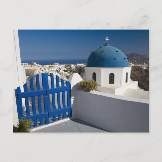 Carte Postale Grèce et île grecque de Santorin depuis le (Devant)