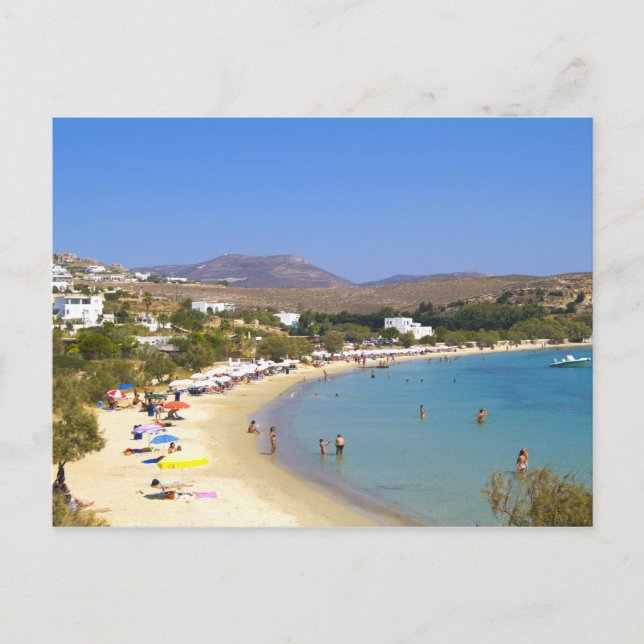 Carte Postale Grèce, île de Paros, Krios Beach vue d'en haut (Devant)