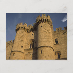 Carte Postale Grèce, Rhodes Town. Vue sur le Palais de