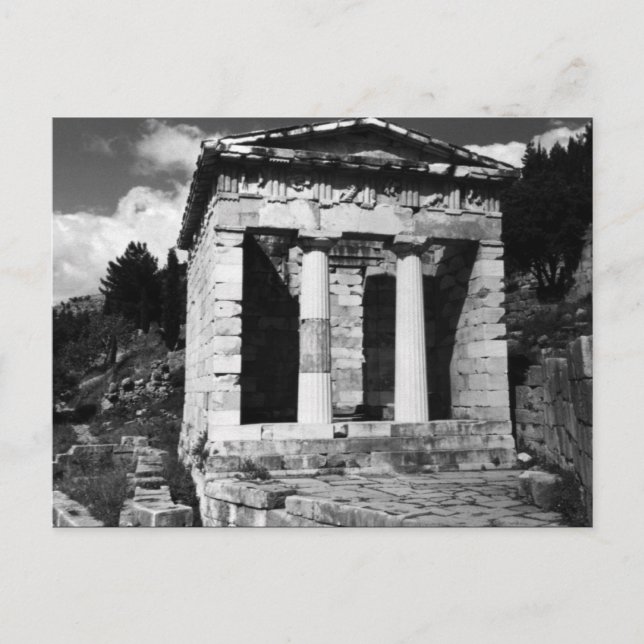 Carte Postale Grèce vintage Delphi Athéna Trésorerie (Devant)