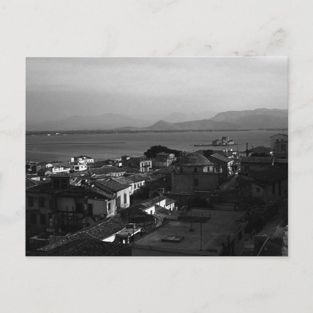 Carte Postale Grèce vintage plage de Nafplion (Devant)