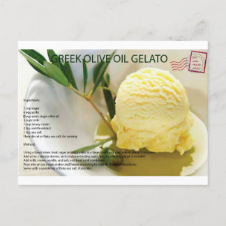Carte postale GRECQUE de recette de Gelato d'huile