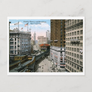 Carte Postale Greeley Carré Broadway New York City 1921 Vintage