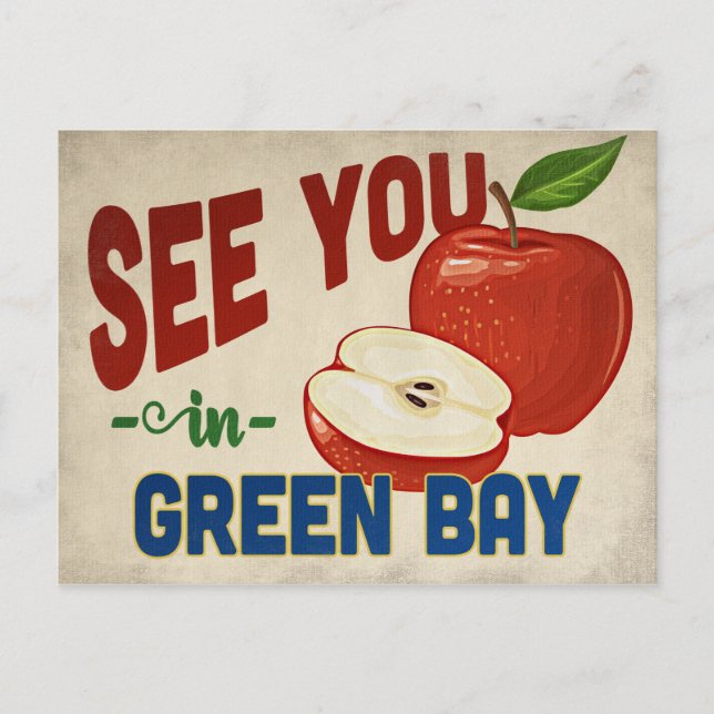 Carte Postale Green Bay Wisconsin Apple - Vintage voyage (Devant)