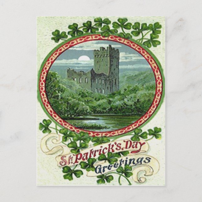 Carte Postale Green Blarney Castle Irlande Shamrock (Devant)