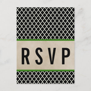 Carte postale Green Chic Quatrefoil RSVP