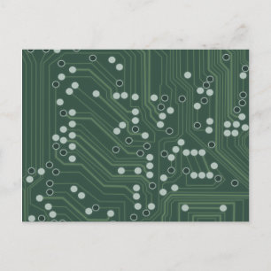 Carte Postale Green Circuit Board Arrière - plan Art Motif
