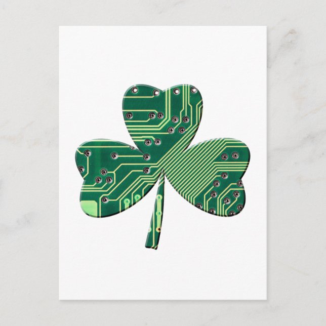Carte Postale Green Circuit Board St Patrick Day Shamrock (Devant)