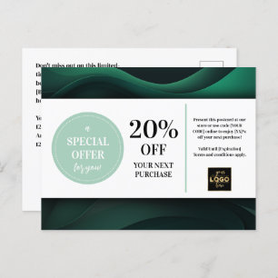 Carte postale Green Custom Coupon Rabais