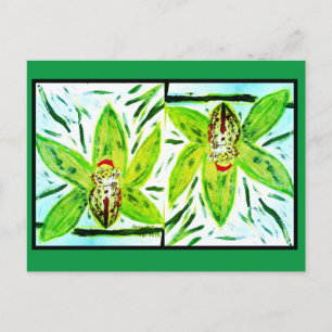 Carte postale Green Cymbidium Orchidées