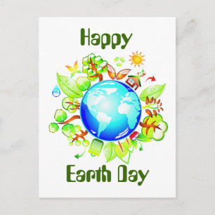 Carte Postale Green Earth Eco Friendly pour le Jour des terres