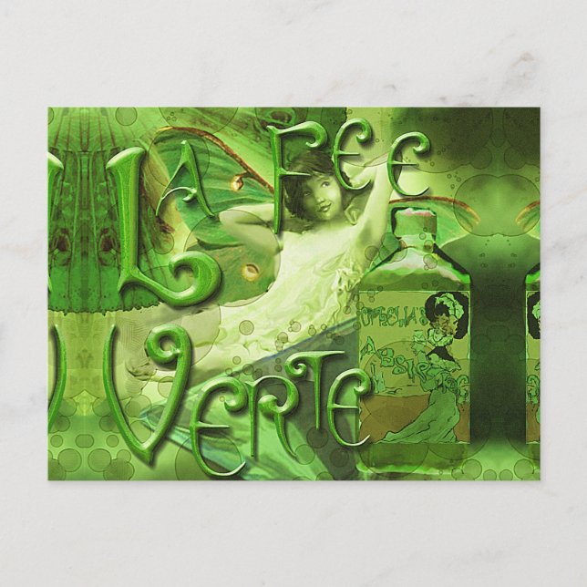 Carte Postale Green Fairy Splashy Collage IV (Devant)