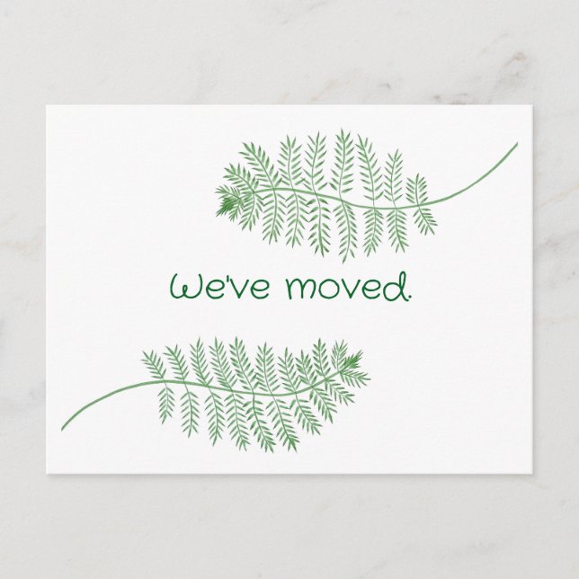 Carte Postale Green Ferns on Custom New Address Postcards (Devant)