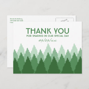 Carte Postale Green Forest Range Bois Mariage Merci