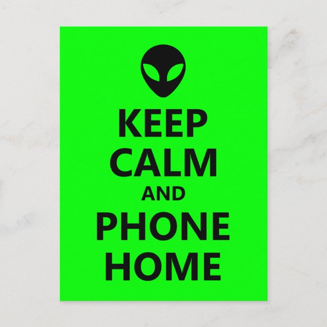 Carte Postale Green Keep Calme et téléphone Accueil (Devant)