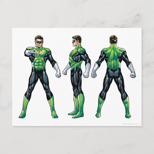 Carte Postale Green Lantern Three Views (Devant)