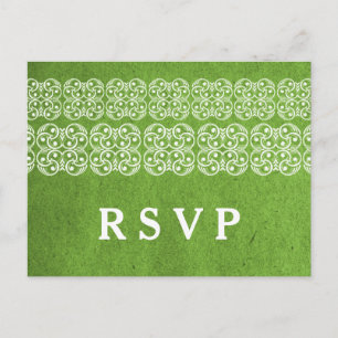 Carte postale Green Modern Bohemian RSVP