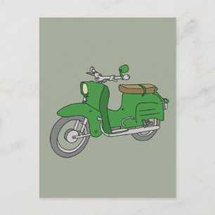 Carte Postale Green Motorscooter "Schwalbe"