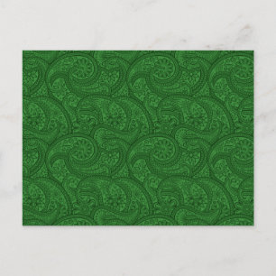 Carte Postale Green Paisley
