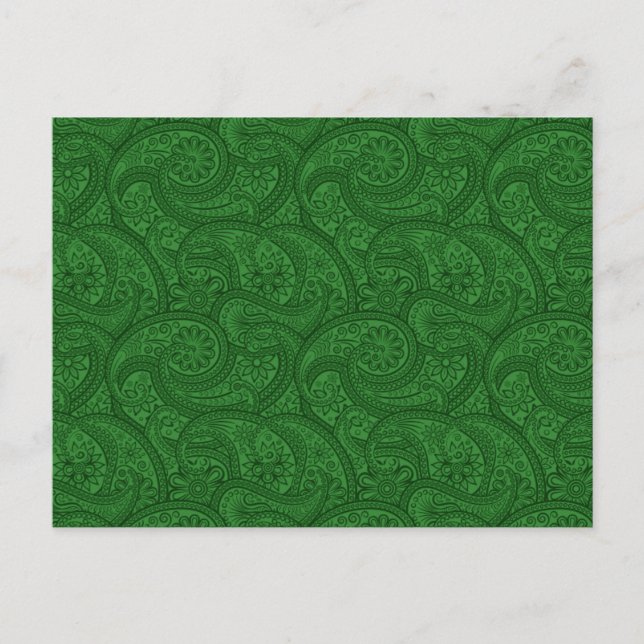 Carte Postale Green Paisley (Devant)