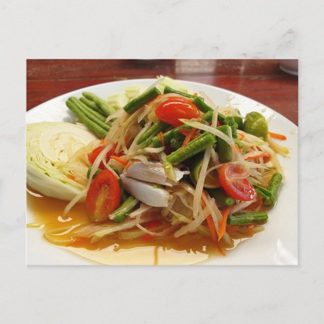 Carte Postale Green Papaya Salade Thai Healthy Food (Devant)