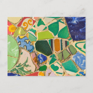 Carte Postale Green Parc Guell Tiles à Barcelone Espagne