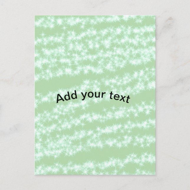 Carte Postale Green pastel glitter sparkle name text boho retro  (Devant)