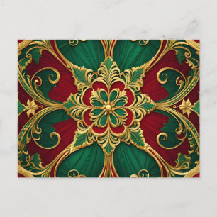 Carte postale Green Red Christmas Holiday