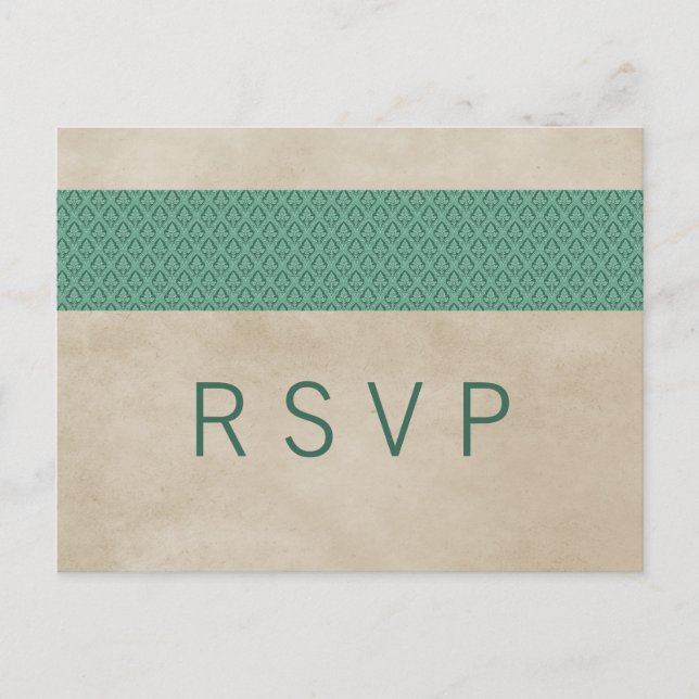 Carte Postale Green Rustique Damask RSVP (Devant)