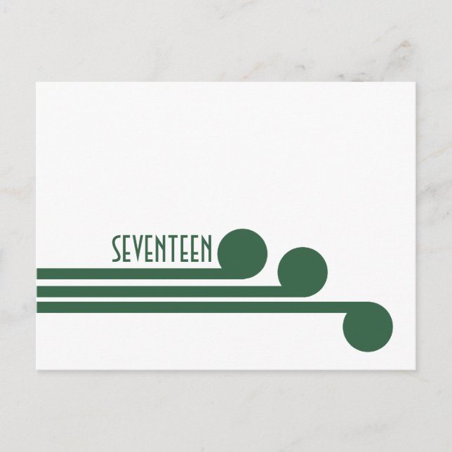 Carte postale Green Simple Deco Chic Table Number (Devant)
