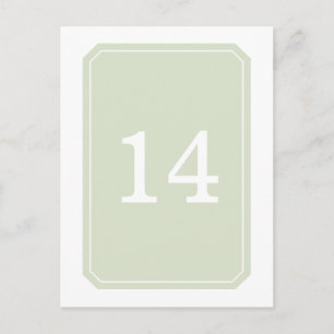Carte postale Green Simply Elegant Numéro de table