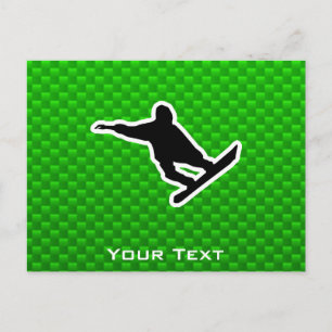 Carte Postale Green Snowboard