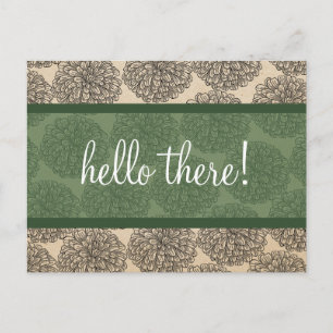 Carte postale Green Vintage Zinnia