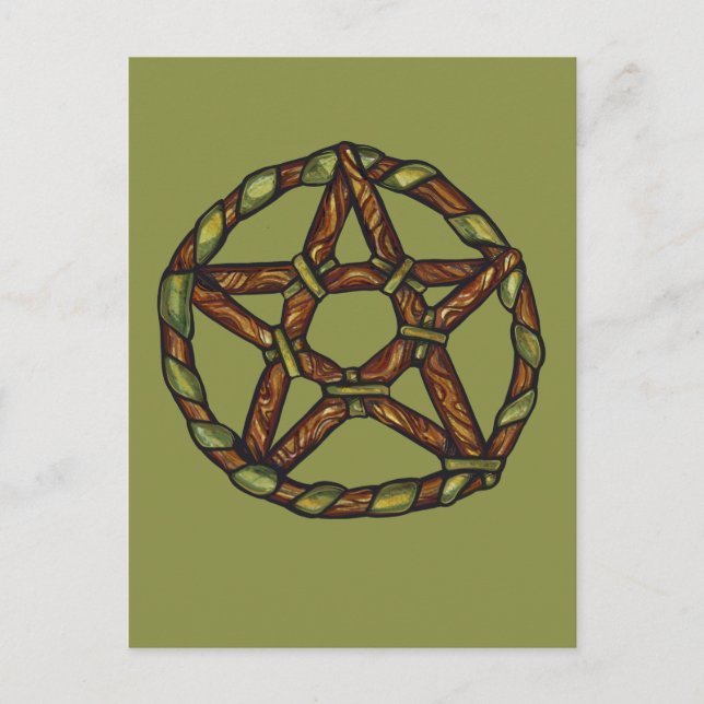 Carte Postale Green Witch Pagan Pentacle Nature Wicca            (Devant)