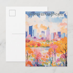 Carte Postale Greensboro Caroline du Nord Voyage Ville Esthétiqu