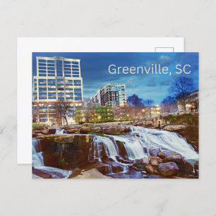 Carte Postale Greenville, Caroline du Sud Centre-ville Reedy Riv