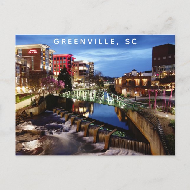 Carte Postale Greenville Caroline du Sud Photo de voyage (Devant)