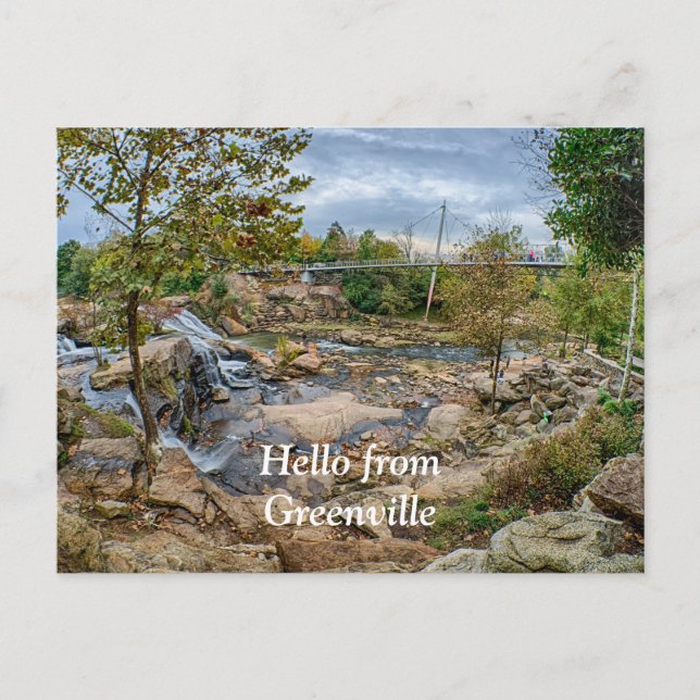 Carte Postale Greenville, Caroline du Sud Reedy River Falls Park (Devant)