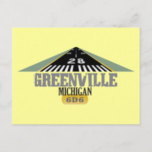 Carte Postale Greenville MI - piste de l'aéroport