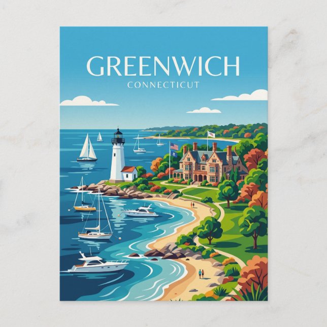 Carte Postale Greenwich États-Unis (Devant)