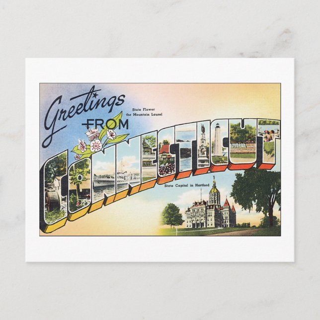 Carte Postale Greetings from Connecticut (Devant)