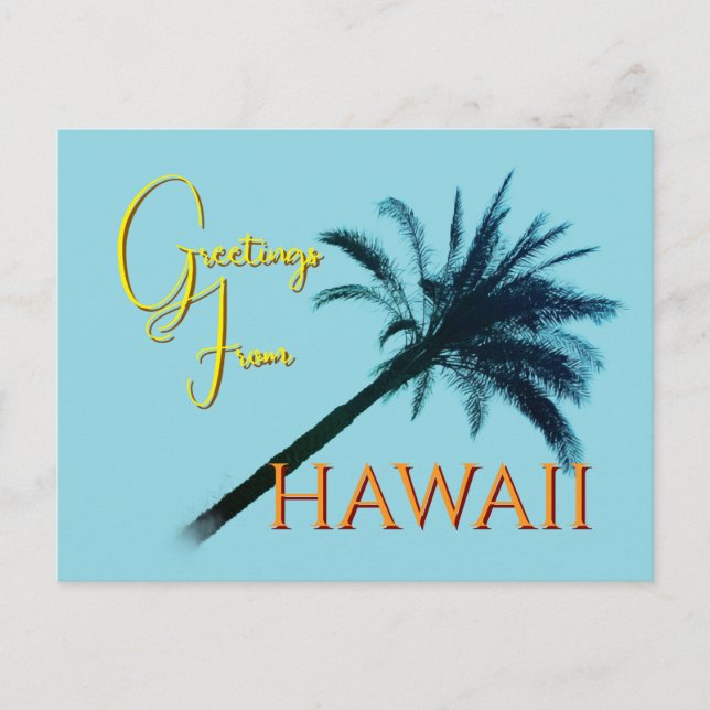 Carte Postale Greetings From Hawaii - Palm Trees (Devant)