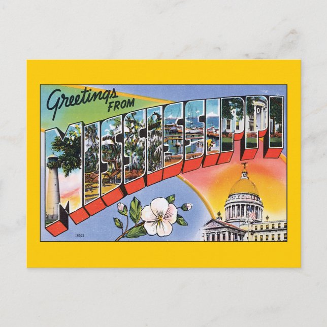 Carte Postale Greetings from Mississippi (Devant)