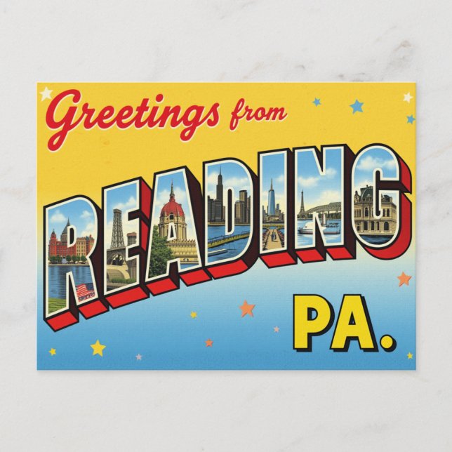 Carte Postale Greetings from Reading PA (Devant)