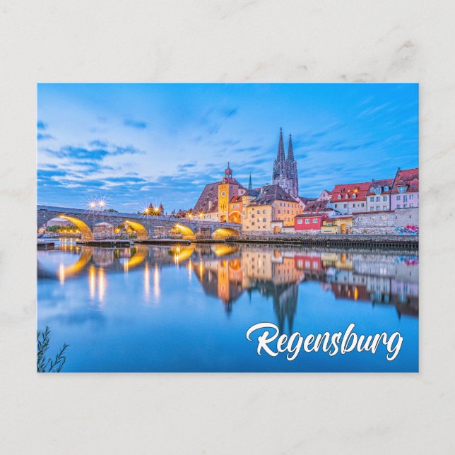 Carte Postale Greetings From Regensburg, Germany (Devant)