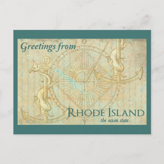 Carte Postale Greetings from Rhode Island the ocean state (Devant)