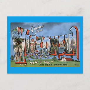 Carte Postale Greetings From Wisconsin